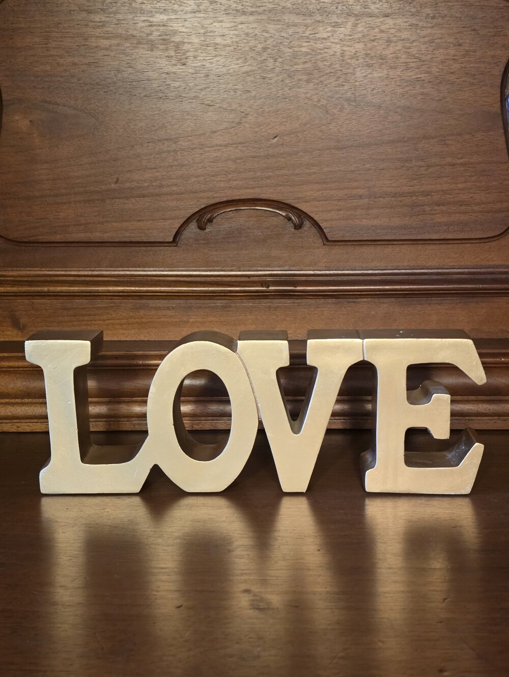 Free-Standing Wooden LOVE Decor In Gold Color